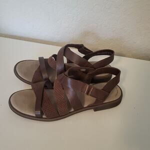 Clarks Collection Ladies Brown Strappy Ultimate Comfort Sandals 7.5